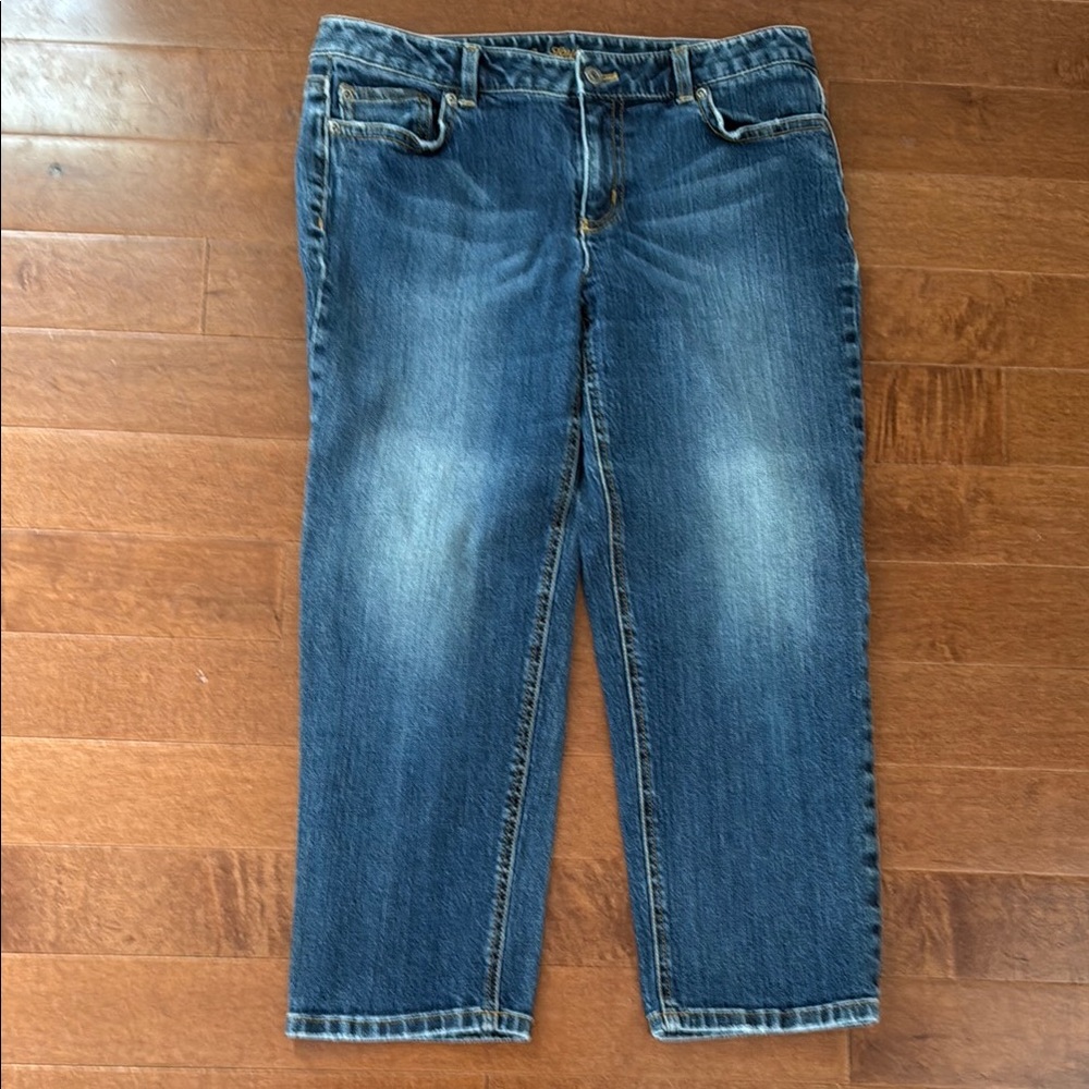 Ann Taylor Relaxed Blue Jeans with Mid-Calf Length
